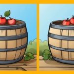 IQ test: nájdite 3 rozdiely na obrázku jabĺk na sude