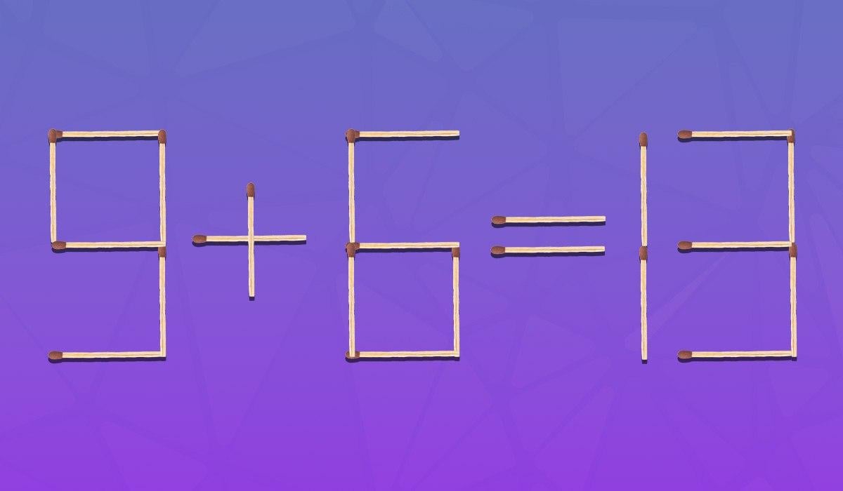 Úloha pre géniov: Musíte pretiahnuť 2 zápalky, aby bola rovnosť správna.